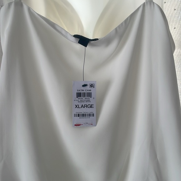 White cropped flowy satin cami - Picture 3 of 4